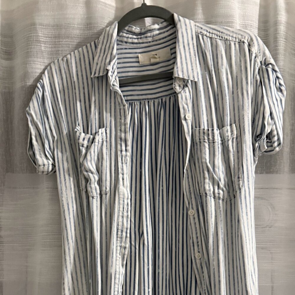 Utility Short-Sleeve Mini Shirtdress - dress or coverup